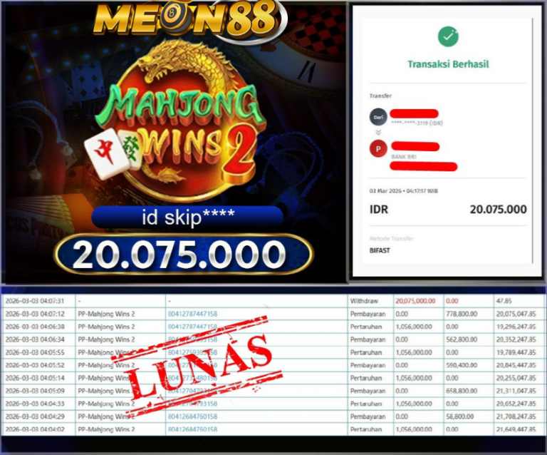 Bukti Pembayaran JP Meon88 25